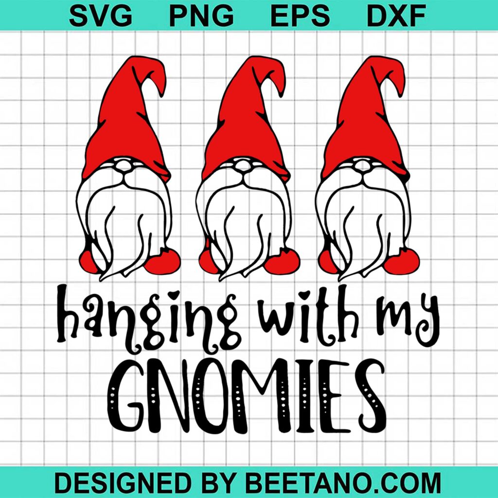 Matching Christmas Pajama Hanging With My Gnomies SVG cut file for ...