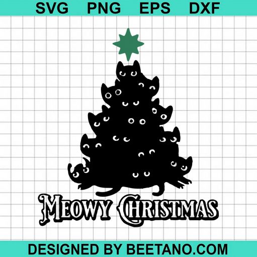 Meowy Christmas Cats Tree SVG