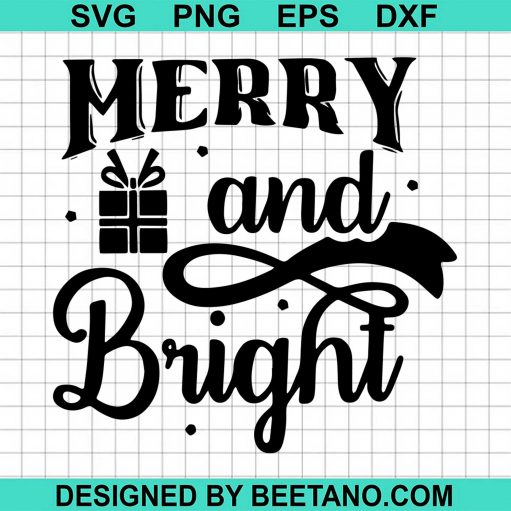 Merry And Bright SVG cut file for cricut silhouette machine make craft ...