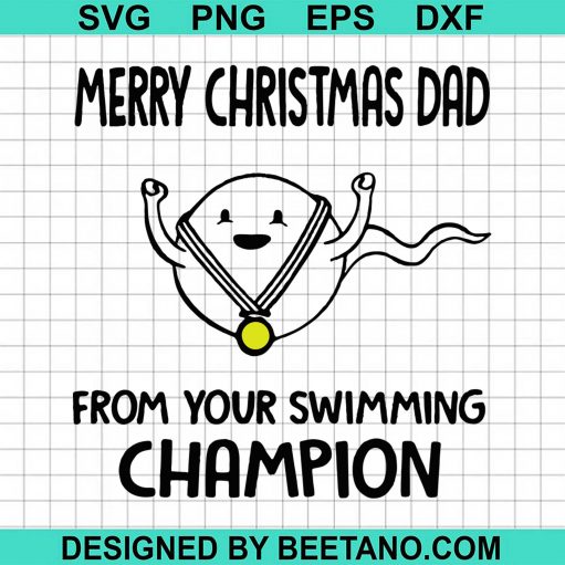 Merry Christmas Dad From Your Swimming Champion svg