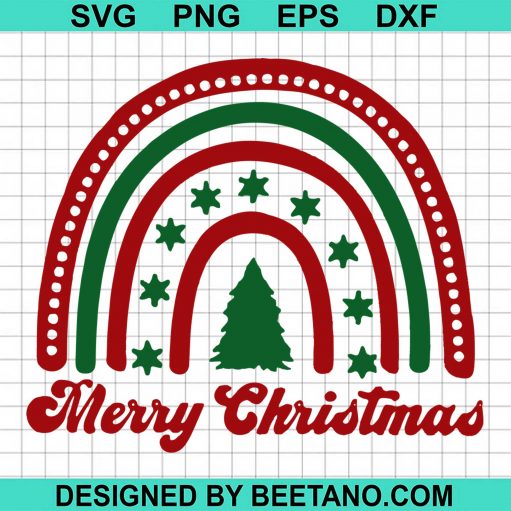 Merry Christmas Rainbow Svge