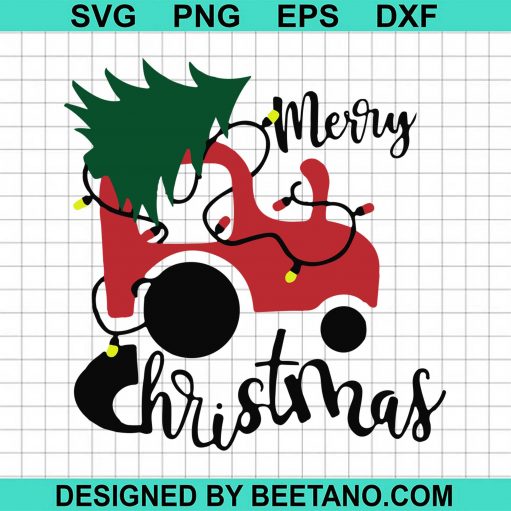 Merry Christmas Tractor svg