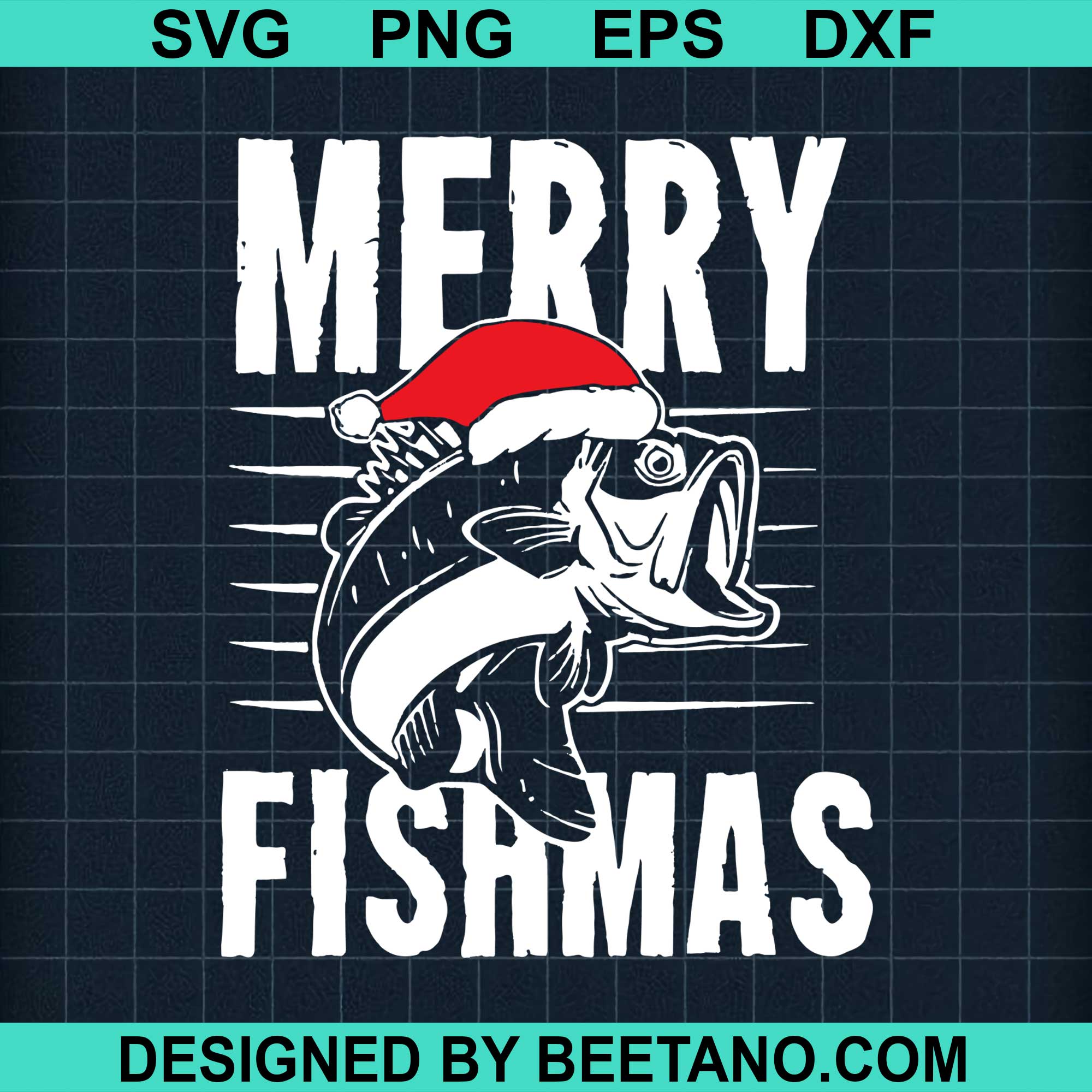 Merry Fishmas SVG cut file for cricut silhouette machine make craft