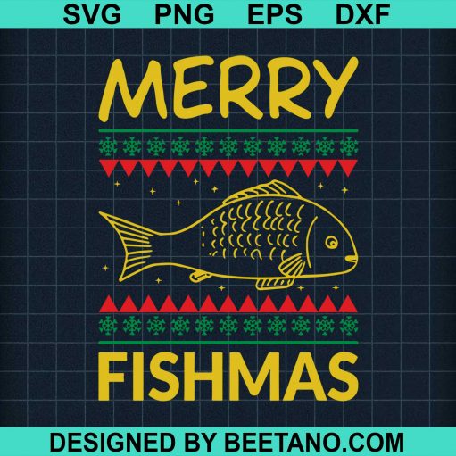 Merry Fishmas ugly sweater SVG