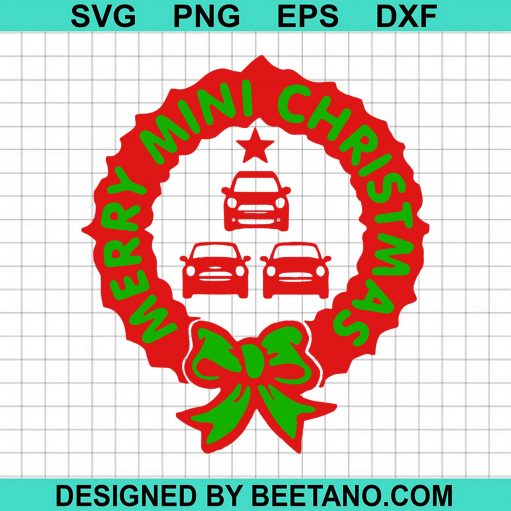 Merry Mini Christmas Mini Cooper svg