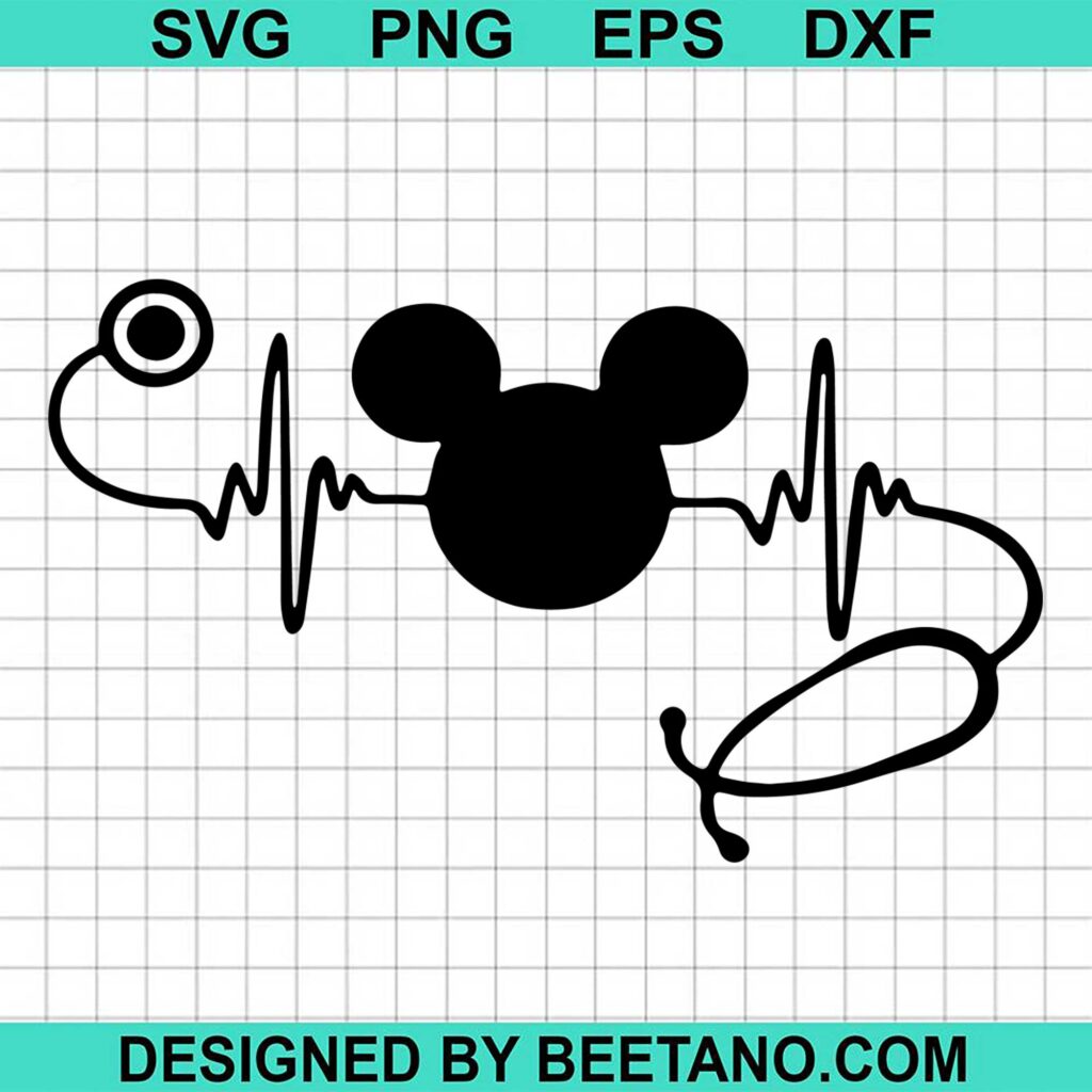 Nurse Mickey Mouse Stethoscope SVG cut file for cricut silhouette ...