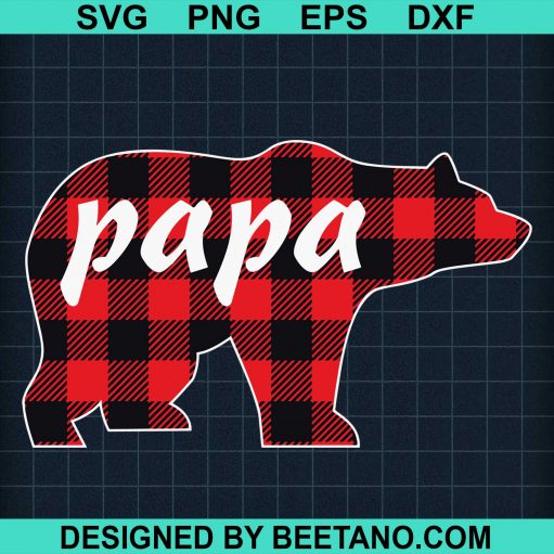 Papa Bear Red Plaid Christmas Family 2020