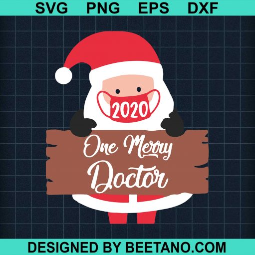 Santa Claus Face Mask 2020 One Merry Doctor