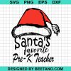 Santa'S Favorite Prek Teacher Christmas