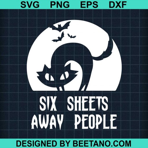 Six Sheets People Keep Distance Cat Halloween