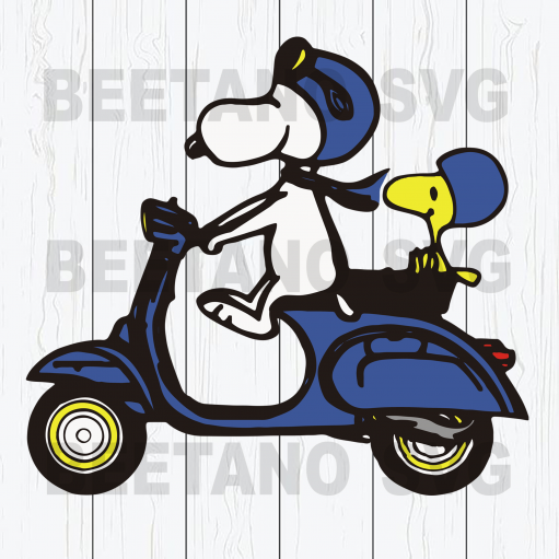 Snoopy Driving Motobike Svg