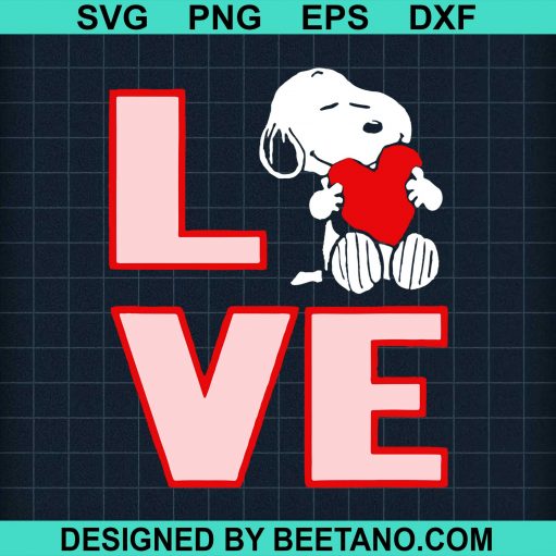 Snoopy Peanuts Love Valentine Svg