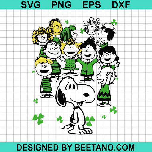 The Peanuts characters happy St Patricks Day svg