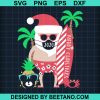 Top Christmas Surfing Santa Face Mask