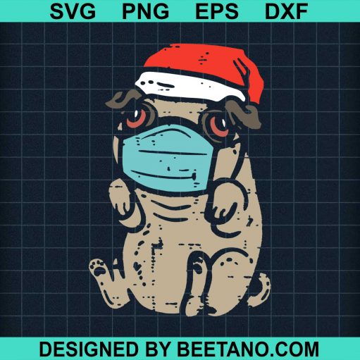 Top Santa Pug In Mask Ugly Christmas Quarantine Dog