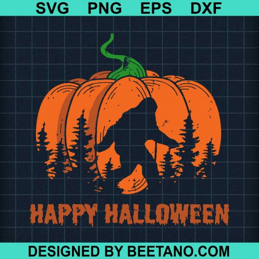 Vintage Bigfoot Pumpkin Halloween