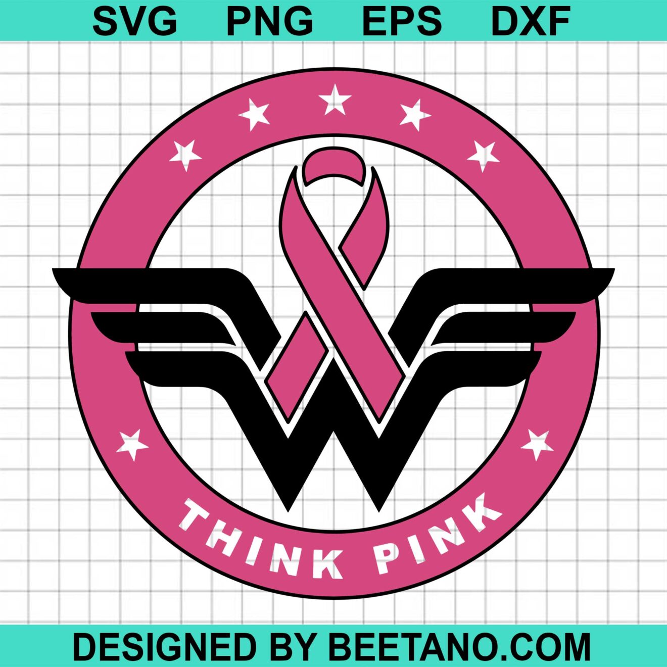 Wonder Woman Breast Cancer Ribbon Svg Think Pink Svg Cut File For