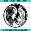 Ying Yang Mandala Cat Svg