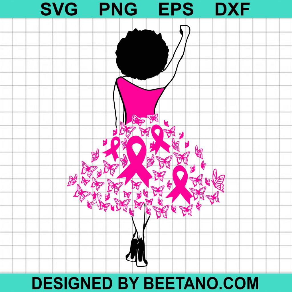 Black Woman Breast Cancer Svg