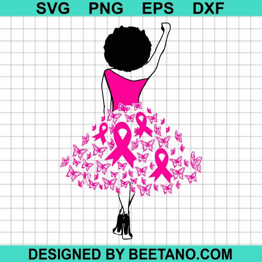 Black Woman Breast Cancer SVG cut file for cricut silhouette machine make craft handmade