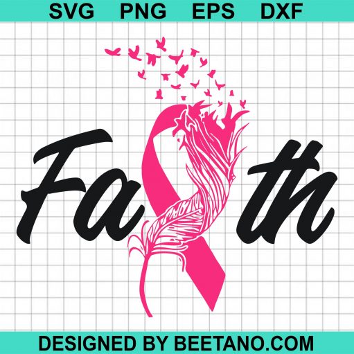 Breast Cancer Ribbon Faith svg