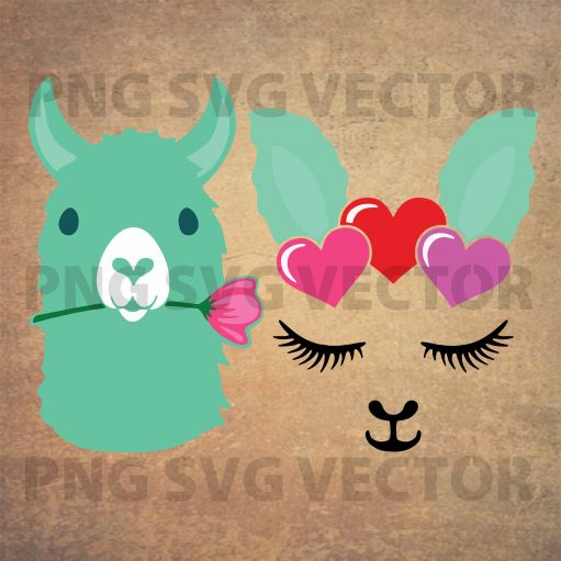 Llama svg, llama clipart, cute llama svg, cute llama clipart, llama cutting file, llama file for cricut, llama with flowers svg