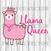 Llama Queen Svg, Llama Queen Clipart, Cute Llama Svg, Cute Llama Clipart, Llama Cutting File, Llama File For Cricut, Llama Queen Cute Svg