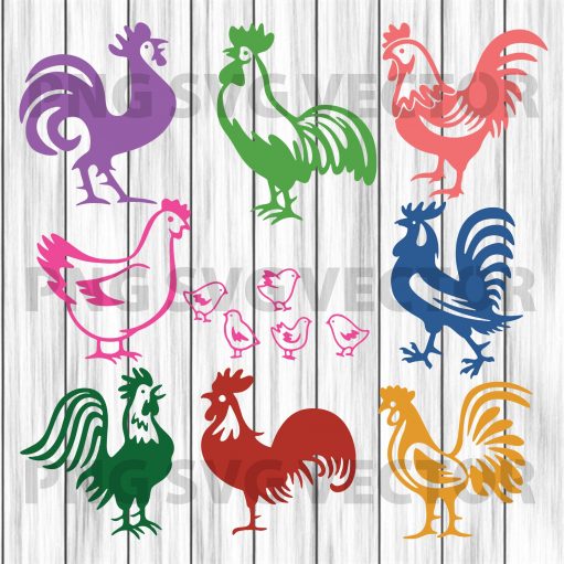 Rooster Bundle Svg, Rooster Clipart, Rooster File For Cricut, Rooster Cutting File, Farm Svg, Farm Clipart, Farm Cutting File