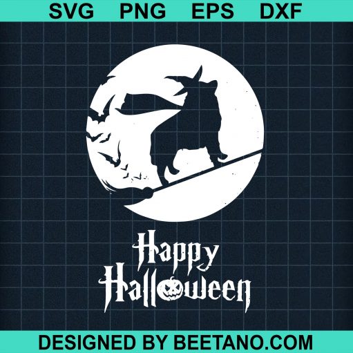 Dog Witch Happy Halloween Svg