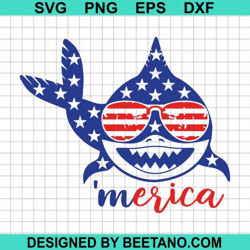 merica shark svg