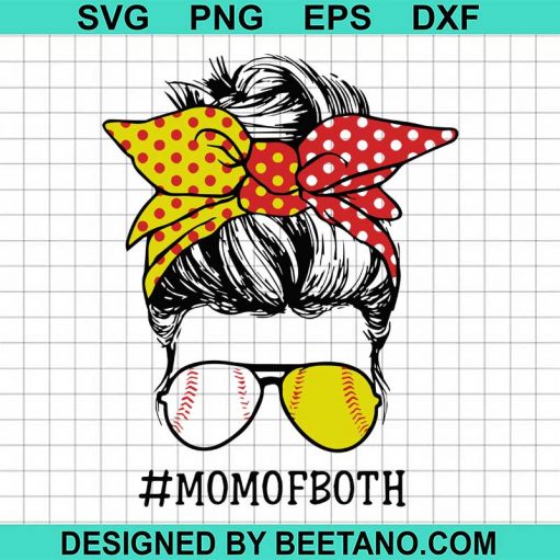 Mom of both softball baseball svg
