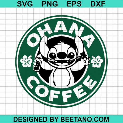Stitch Ohana Coffee Logo SVG