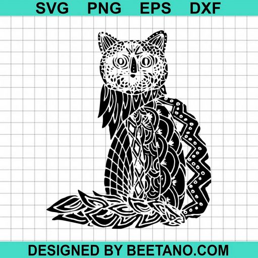 Owl Cat Mandala SVG