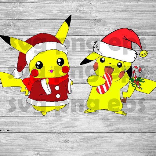 pikachu christmas svg