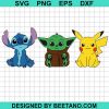 Stitch Pikachu Baby Yoda Svg