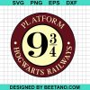Plaform 9 3/4 Harry Potter Svg