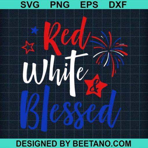 Red White And blessed svg