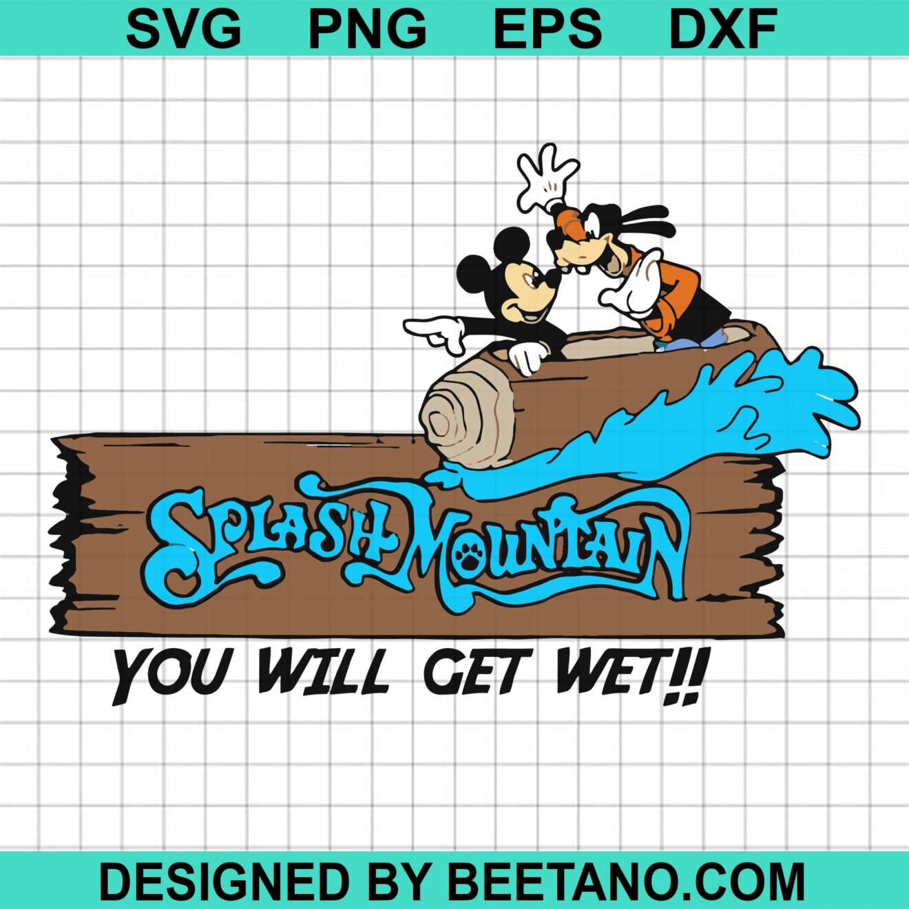 Mickey Splash Mountain SVG, Disney Mickey Mouse SVG, Goofy SVG