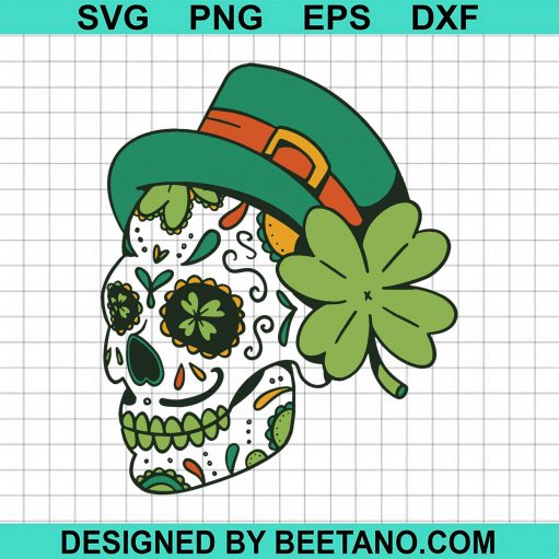 St Patrick Day Skull svg