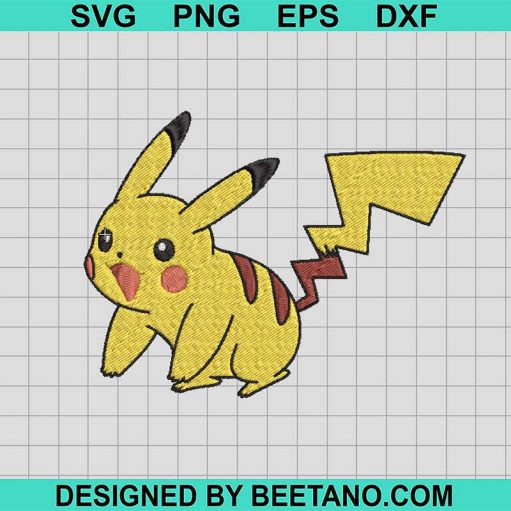 Pikachu embroidery design