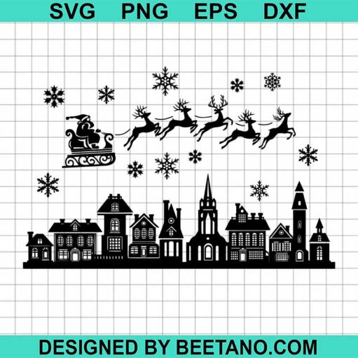 christmas town svg, christmas city