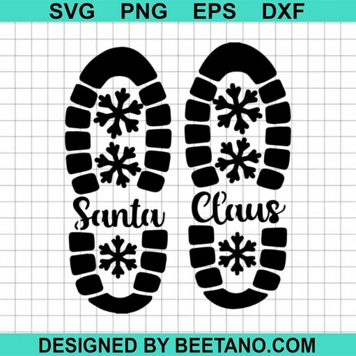 Santa claus shoe marks SVG cut file for cricut make craft handmade