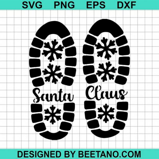 santa claus shoe marks svg