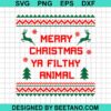 Merry Christmas Ya Filthy Animal Svg