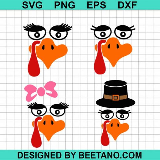 Turkey face thanksgiving svg
