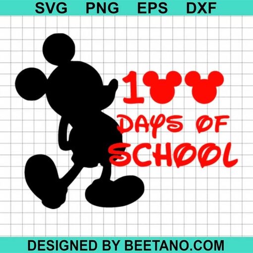 100 Days of school mickey SVG, School SVG