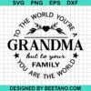 To The World You'Re A Grandma But To Your Family You Are The World Svg