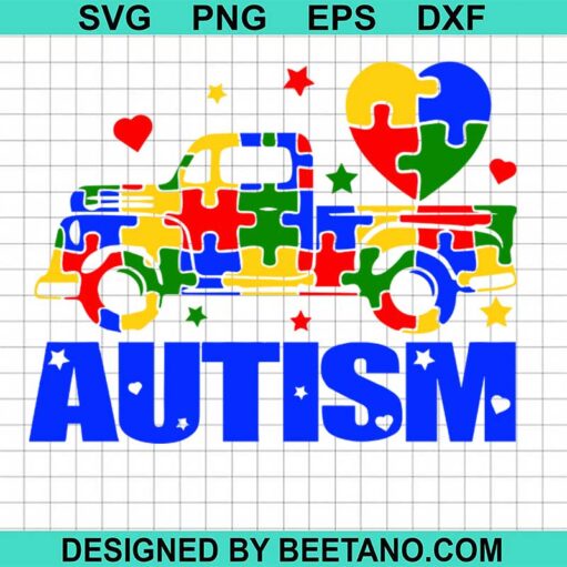 Autism truck puzzle SVG