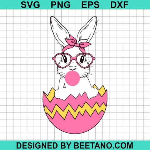 Bunny In Easter Egg Svg