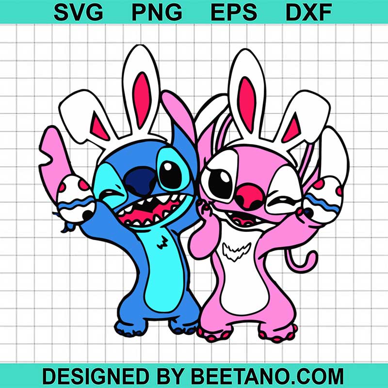Stitch couple bunny easter SVG, Easter SVG, Lilo and stitch SVG PNG DXF